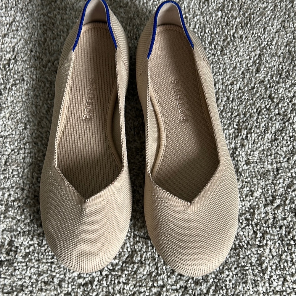 Rothy's Beige and Blue Flats